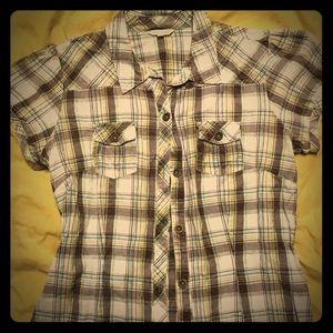 Button up. Cap sleeves